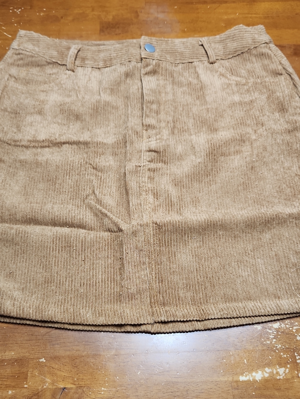Corduroy Mini Skirt in Tan Large NWT